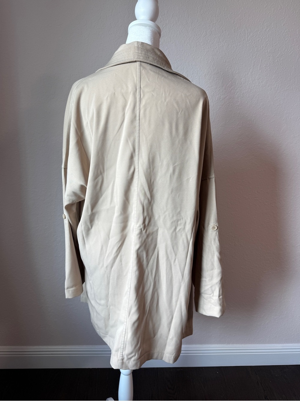 NWT Max Studio Sandstone Draped Open-Front Duster Jacket - Picture 4 of 9